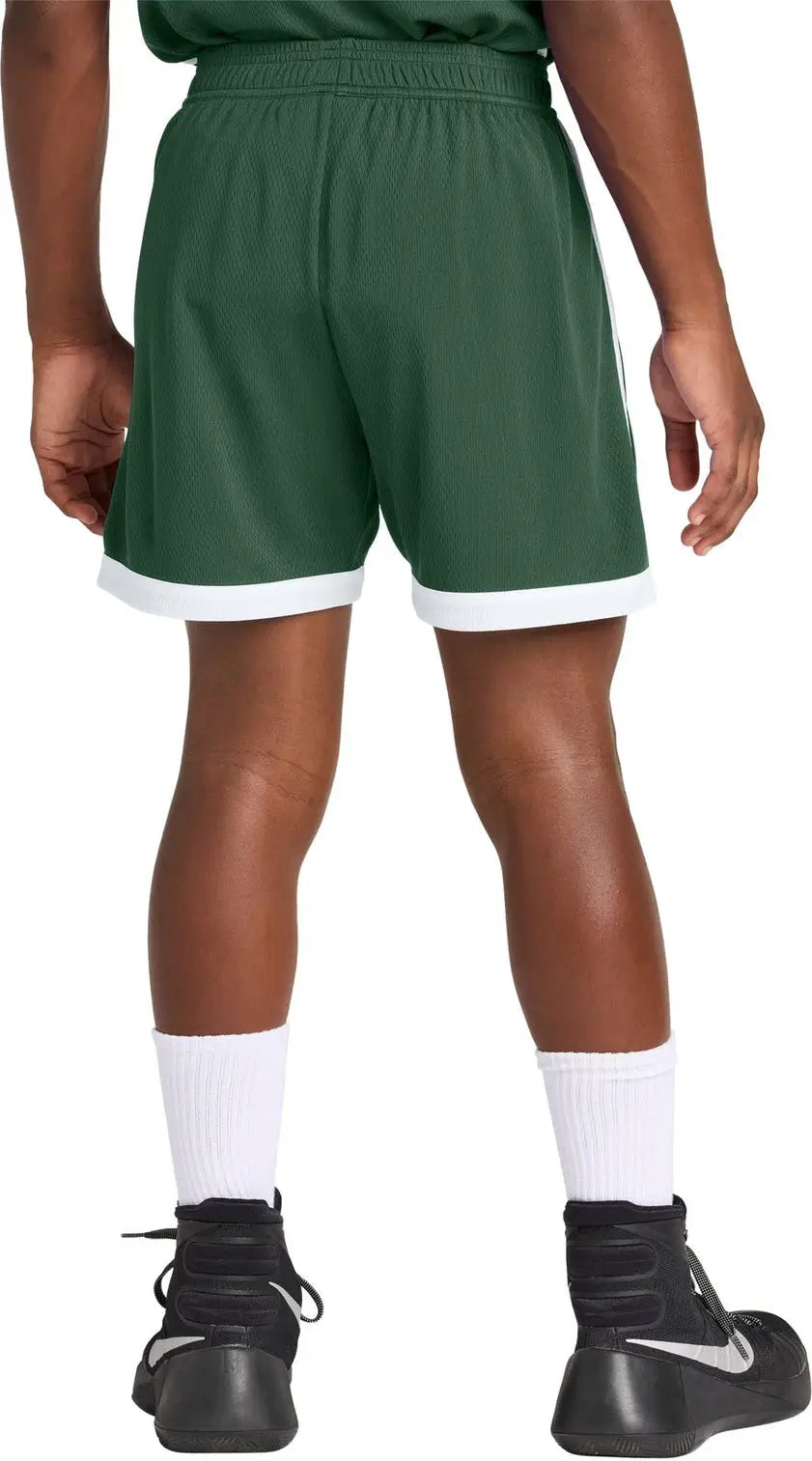 Sport-tek Yst901 Youth Rival Basketball 5’’ Short - Forest Green White