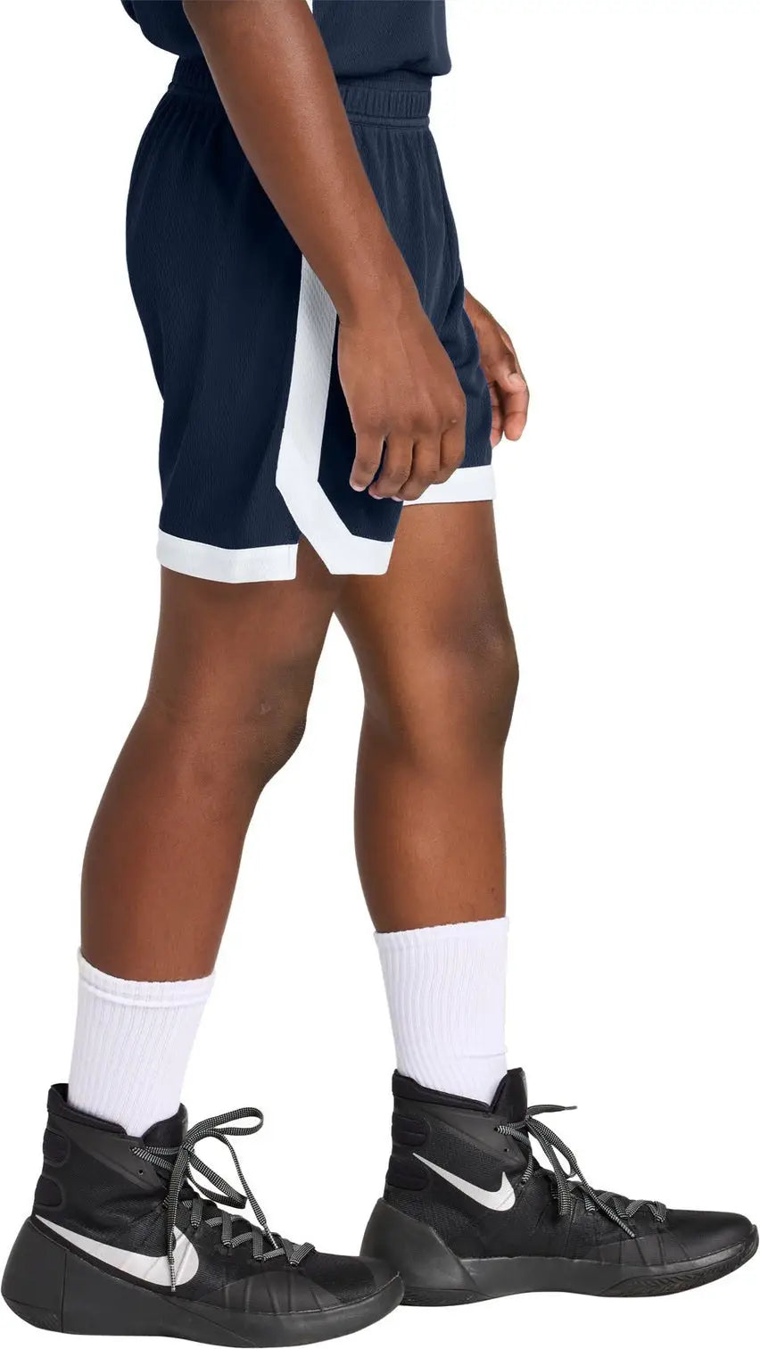 Sport-tek Yst901 Youth Rival Basketball 5’’ Short - True Navy White