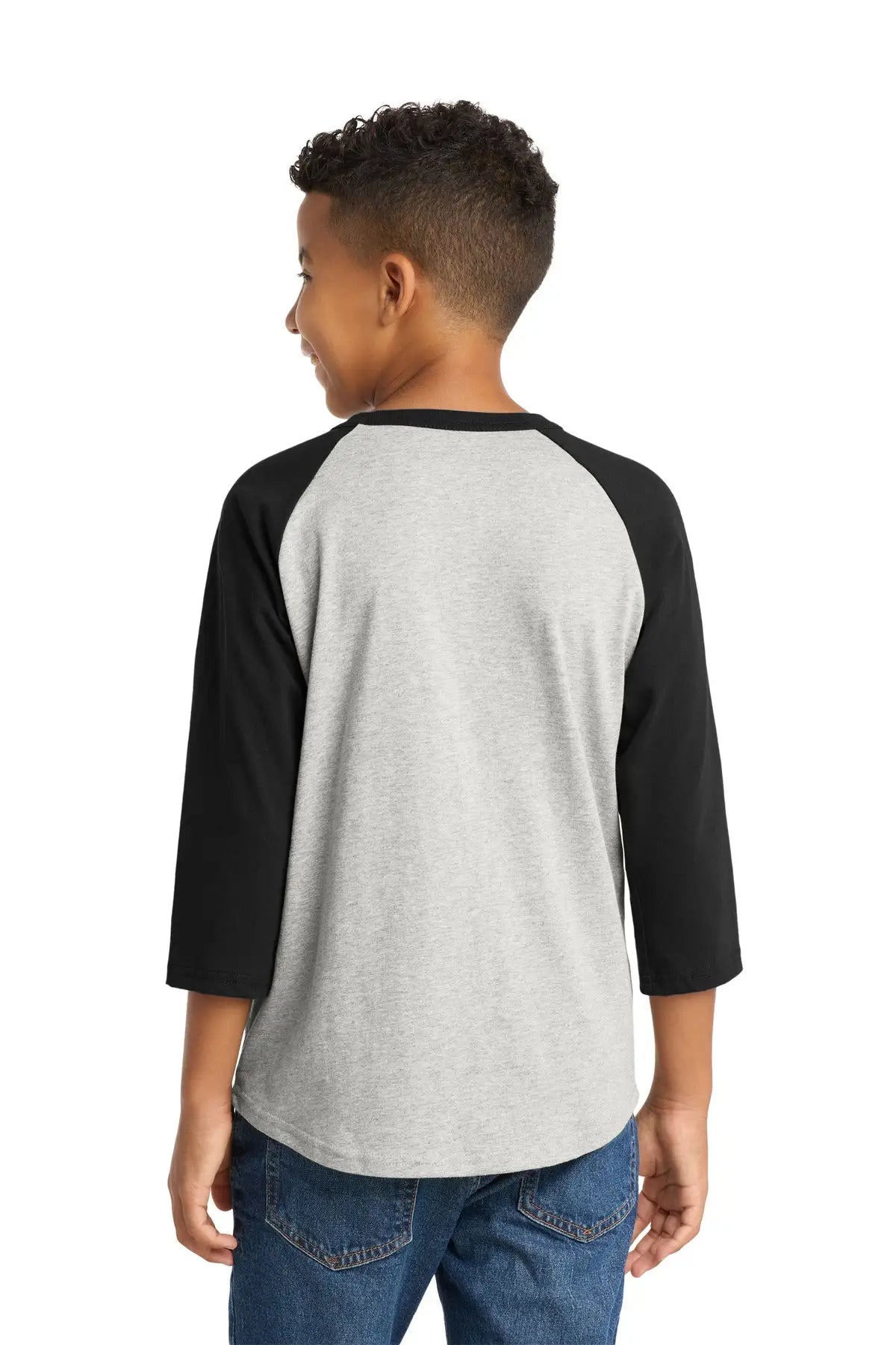 Sport-tek Yt200 Youth Colorblock Raglan Jersey - Heather Gray Black