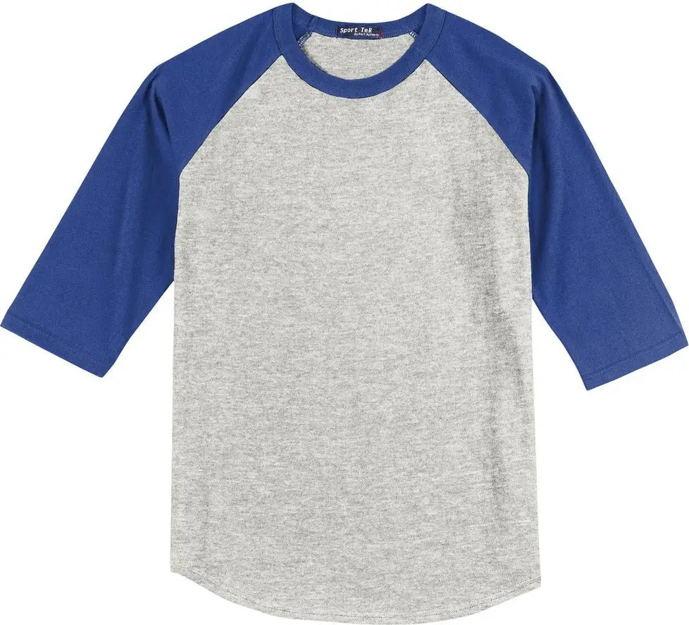 Sport-tek Yt200 Youth Colorblock Raglan Jersey - Heather Gray Royal