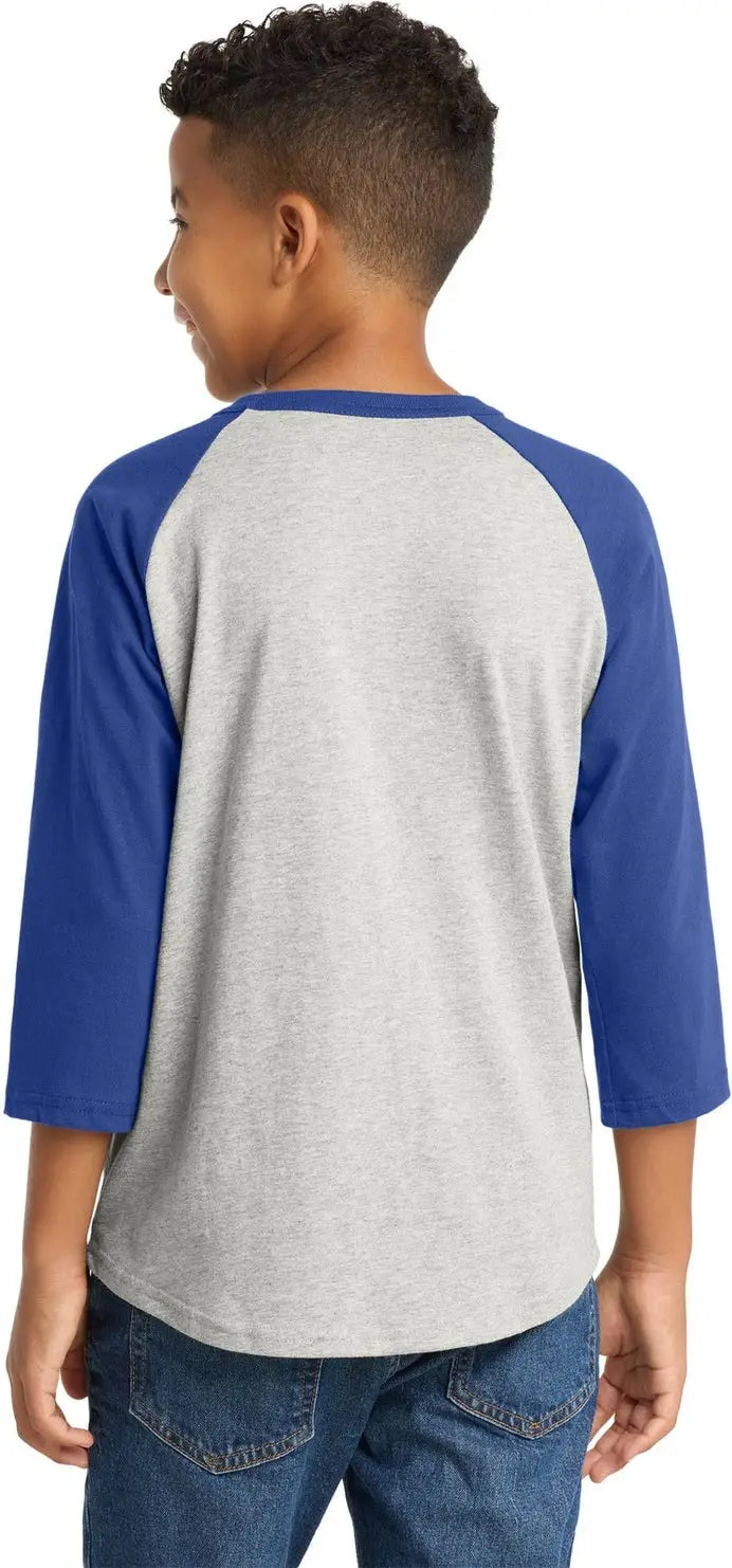 Sport-tek Yt200 Youth Colorblock Raglan Jersey - Heather Gray Royal