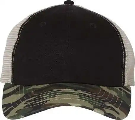 Sportsman 3100 Contrast Stitch Mesh Back Cap Black Camo Stone Gray / 6 5/8’’ 7 3/8’’