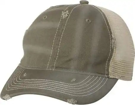 Sportsman 3150 Bounty Dirty Washed Mesh Back Cap Olive Khaki / 6 5/8’’ 7 3/8’’