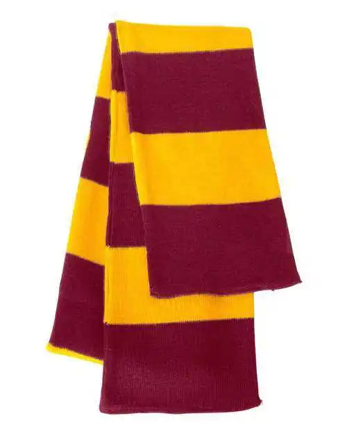 Sportsman Sp02 Rugby-striped Knit Scarf - Cardinal Gold - one Size Fits Most