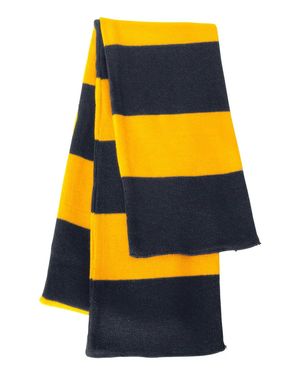 Sportsman Sp02 Rugby-striped Knit Scarf - Navy Gold - one Size Fits Most