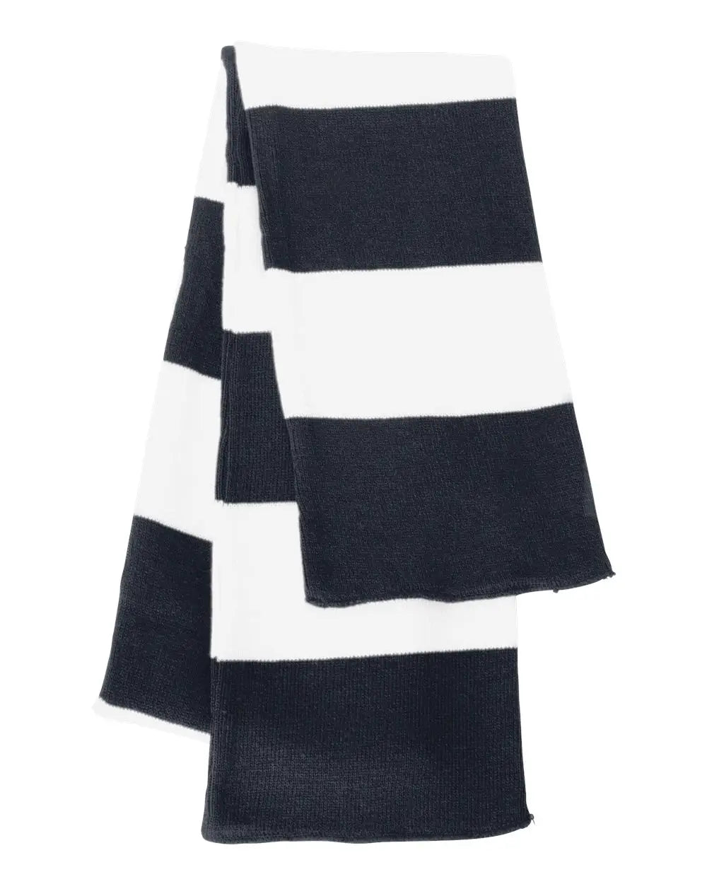Sportsman Sp02 Rugby-striped Knit Scarf - Navy White - one Size Fits Most