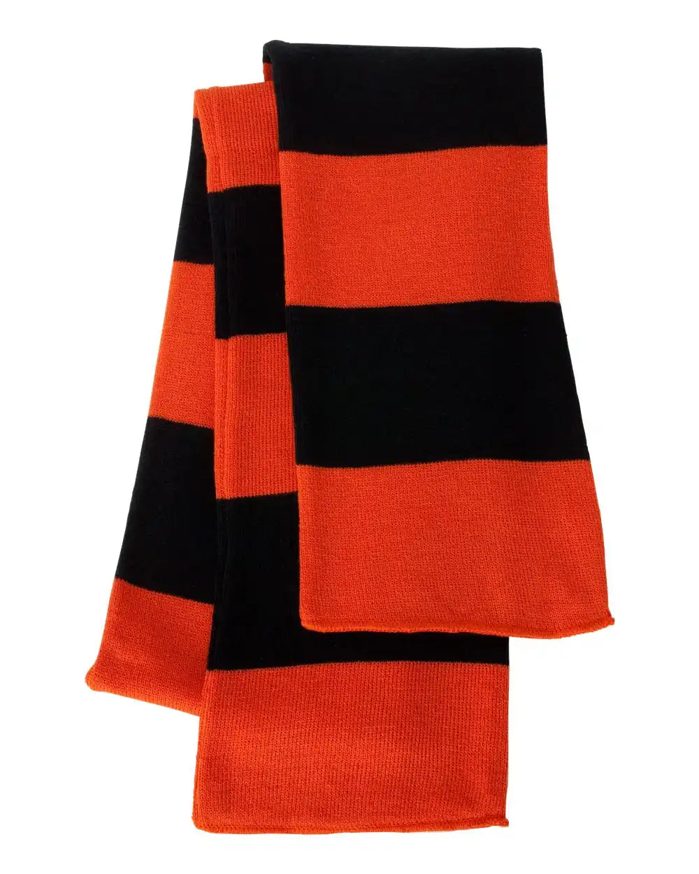 Sportsman Sp02 Rugby-striped Knit Scarf - Orange Black - Orange/ / Osfa
