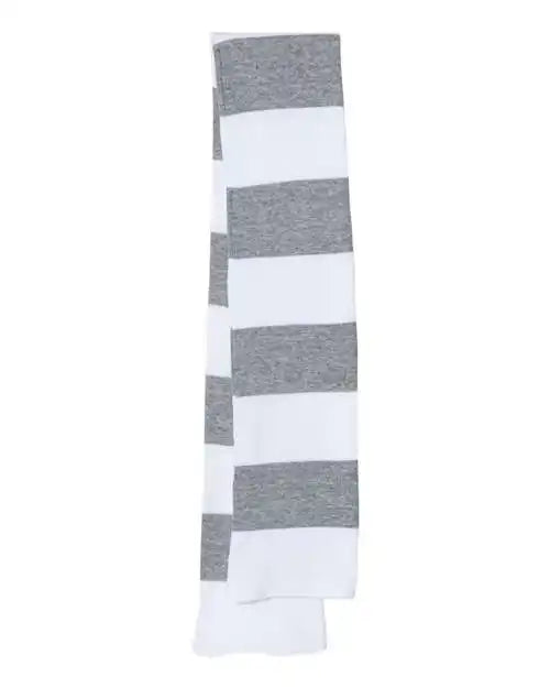 Sportsman Sp02 Rugby-striped Knit Scarf - White Heather Grey - Gray / one Size Fits Most