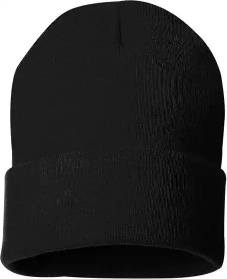 Sportsman Sp12 Solid 12’’ Cuffed Beanie - Black - one Size Fits Most