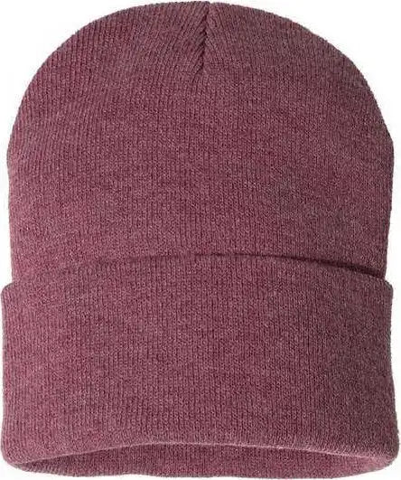 Sportsman Sp12 Solid 12’’ Cuffed Beanie - Heather Cardinal - one Size Fits Most