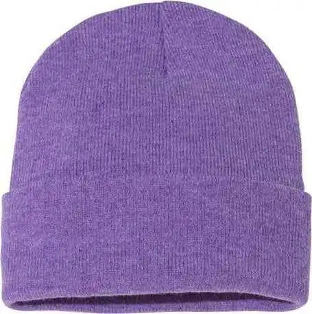 Sportsman Sp12 Solid 12’’ Cuffed Beanie - Heather Purple - one Size Fits Most