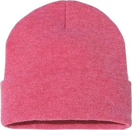 Sportsman Sp12 Solid 12’’ Cuffed Beanie - Heather Red - one Size Fits Most