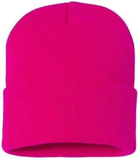 Sportsman Sp12 Solid 12’’ Cuffed Beanie - Neon Fuchsia - one Size Fits Most