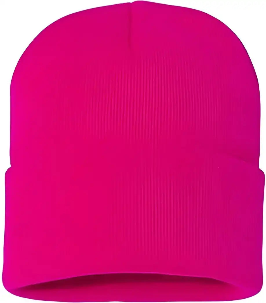Sportsman Sp12 Solid 12’’ Cuffed Beanie - Neon Fuchsia - one Size Fits Most