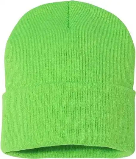 Sportsman Sp12 Solid 12’’ Cuffed Beanie - Neon Green - one Size Fits Most