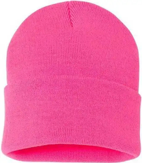 Sportsman Sp12 Solid 12’’ Cuffed Beanie - Neon Pink - one Size Fits Most