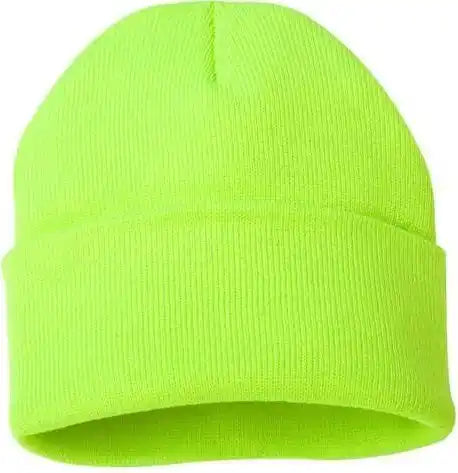 Sportsman Sp12 Solid 12’’ Cuffed Beanie - Safety Yellow - one Size Fits Most