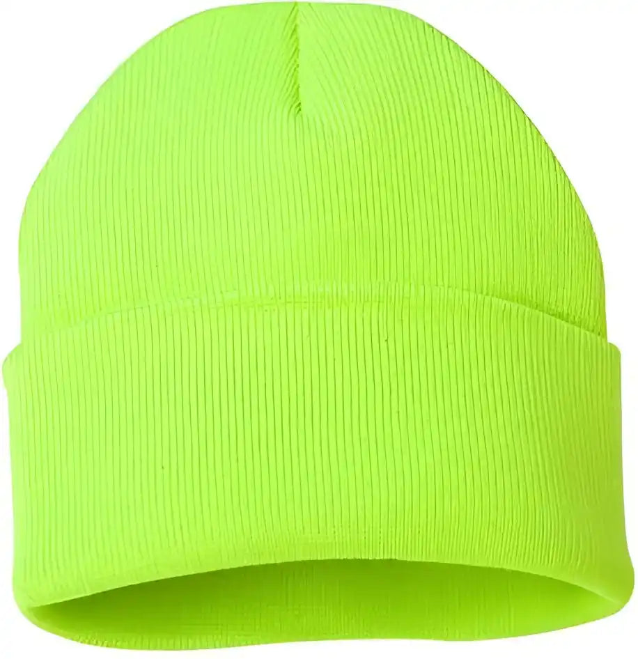 Sportsman Sp12 Solid 12’’ Cuffed Beanie - Safety Yellow - one Size Fits Most