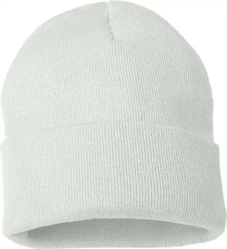 Sportsman Sp12 Solid 12’’ Cuffed Beanie - White - one Size Fits Most