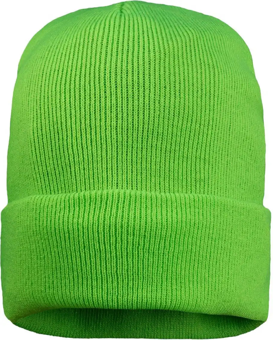 Sportsman Sp12fl 12’’ Fleece Lined Cuffed Beanie - Neon Green - Osfa