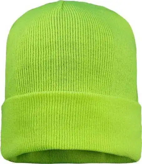 Sportsman Sp12fl 12’’ Fleece Lined Cuffed Beanie - Safety Yellow - one Size Fits Most
