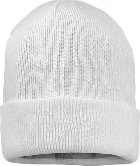 Sportsman Sp12jl 12’’ Jersey Lined Cuffed Beanie - White - one Size Fits Most