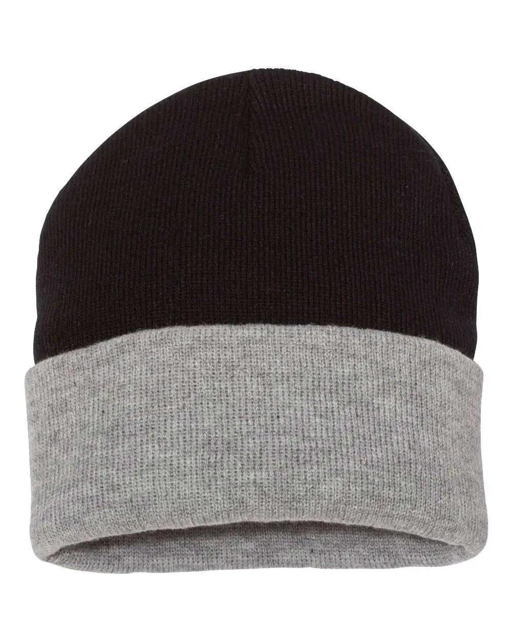 Sportsman Sp12t 12’’ Color Blocked Cuffed Beanie - Black Heather - one Size Fits Most