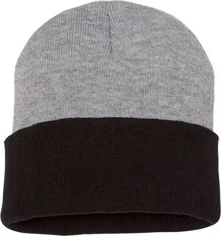 Sportsman Sp12t Colorblocked 12’’ Cuffed Beanie - Heather Black - one Size Fits Most