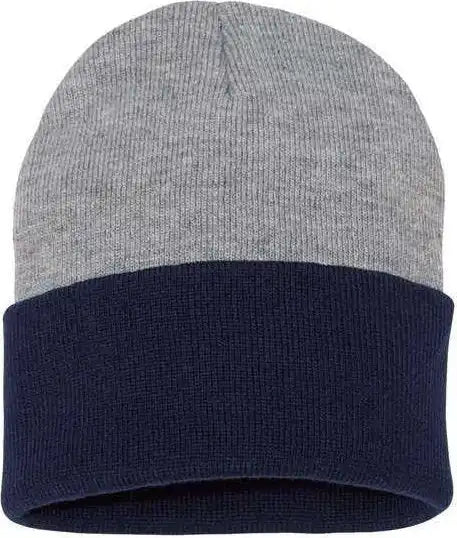 Sportsman Sp12t Colorblocked 12’’ Cuffed Beanie - Heather Navy - one Size Fits Most