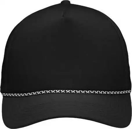Sportsman Sp1300 Five-panel Rope Heritage Fit Cap - Black - one Size Fits Most