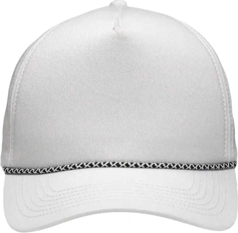 Sportsman Sp1300 Five-panel Rope Heritage Fit Cap - White - Adjustable