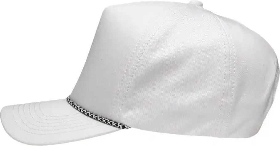 Sportsman Sp1300 Five-panel Rope Heritage Fit Cap - White - Adjustable