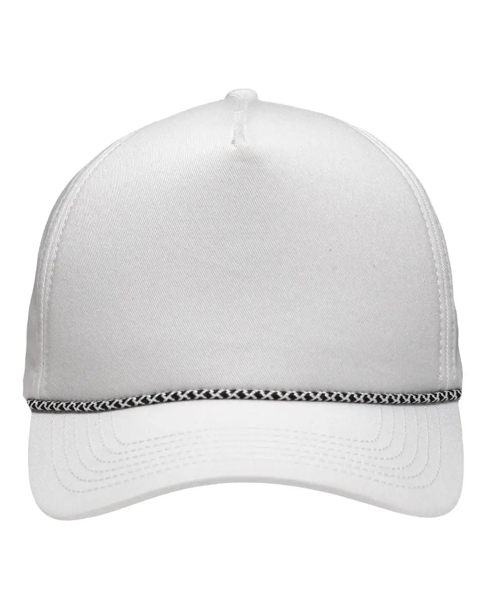 Sportsman Sp1300 Five-panel Rope Heritage Fit Cap - White - one Size Fits Most