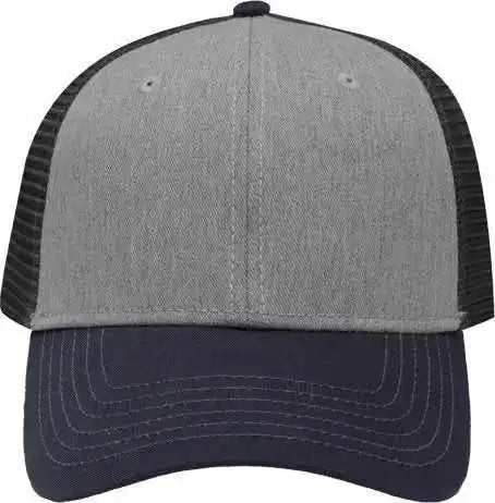 Sportsman Sp1450 Traditional Lo-pro Mesh Back Trucker Fit Cap - Heather Gray Charcoal Navy - Dark / one Size Fits Most