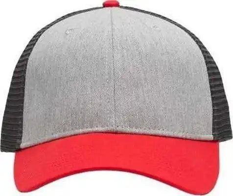 Sportsman Sp1450 Traditional Lo-pro Mesh Back Trucker Fit Cap - Heather Gray Charcoal Red - Dark / one Size Fits Most