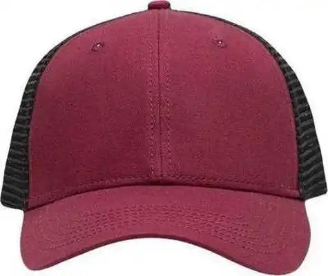 Sportsman Sp1450 Traditional Lo-pro Mesh Back Trucker Fit Cap - Maroon Black - one Size Fits Most