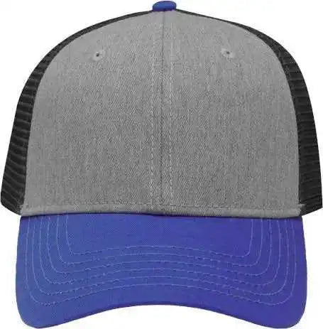 Sportsman Sp1450 Traditional Lo-pro Mesh Back Trucker Fit Cap - Heather Gray Charcoal Royal - Dark / one Size Fits Most