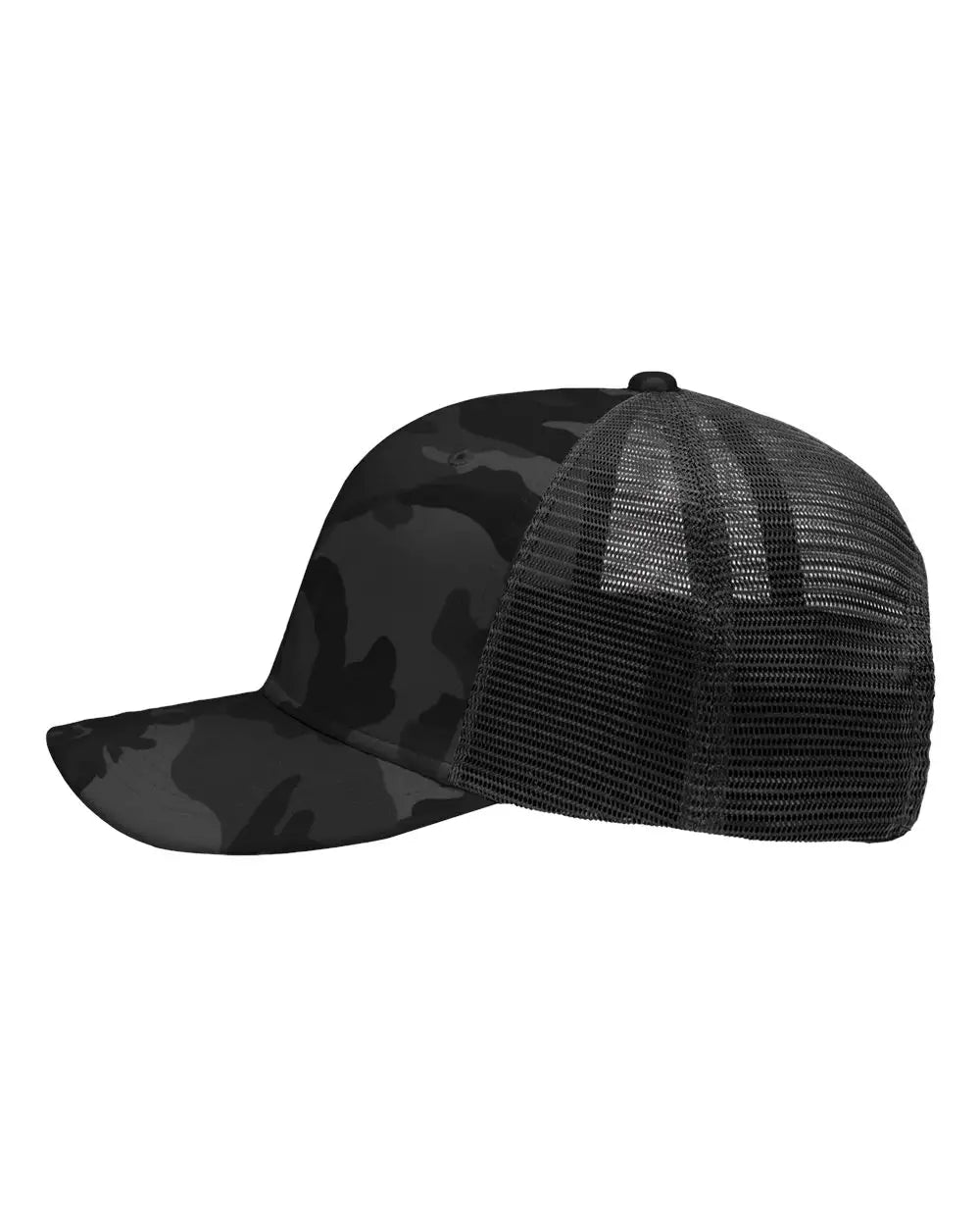 Sportsman Sp1450 Traditional Lo-pro Mesh Back Trucker Fit Cap - Black Camo - one Size Fits Most