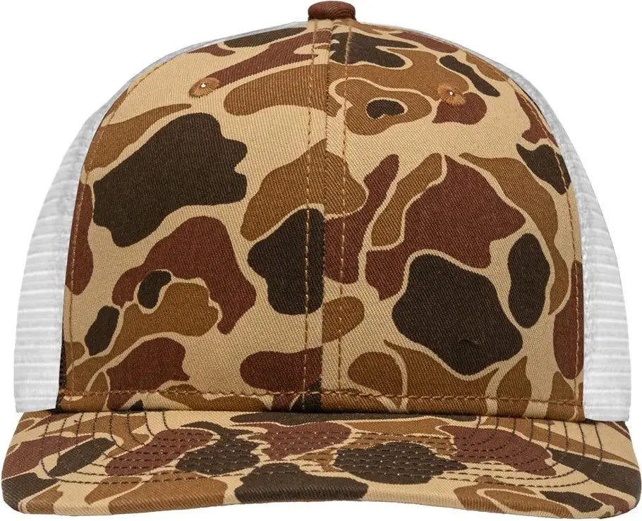 Sportsman Sp1450 Traditional Lo-pro Mesh Back Trucker Fit Cap - Chino Duck Camo White - one Size Fits Most