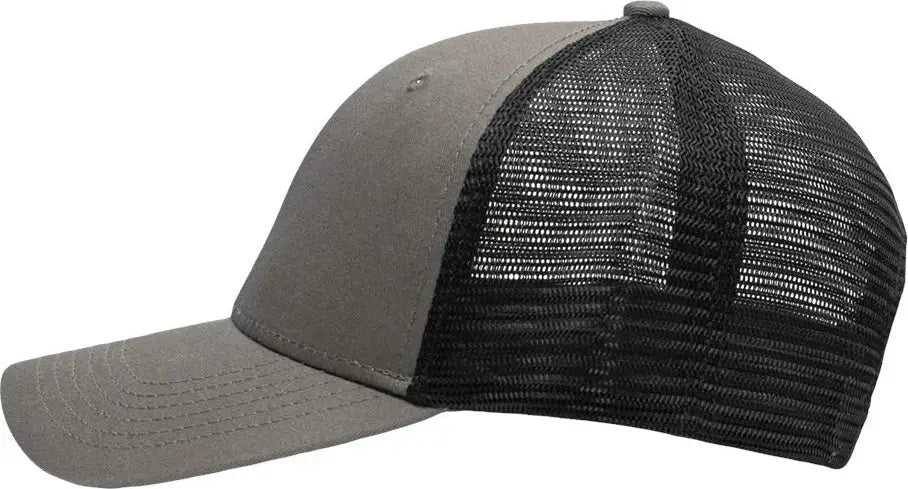 Sportsman Sp1450 Traditional Lo-pro Mesh Back Trucker Fit Cap - Chino Grey Black - Gray / one Size Fits Most