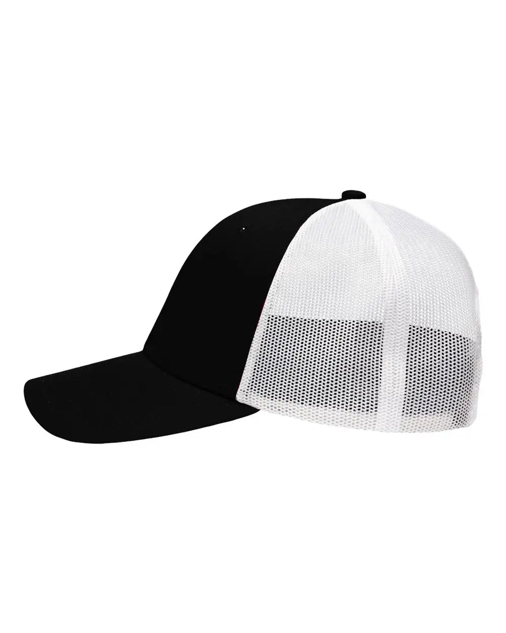 Sportsman Sp1450 Traditional Lo-pro Mesh Back Trucker Fit Cap - Chino Black White - one Size Fits Most