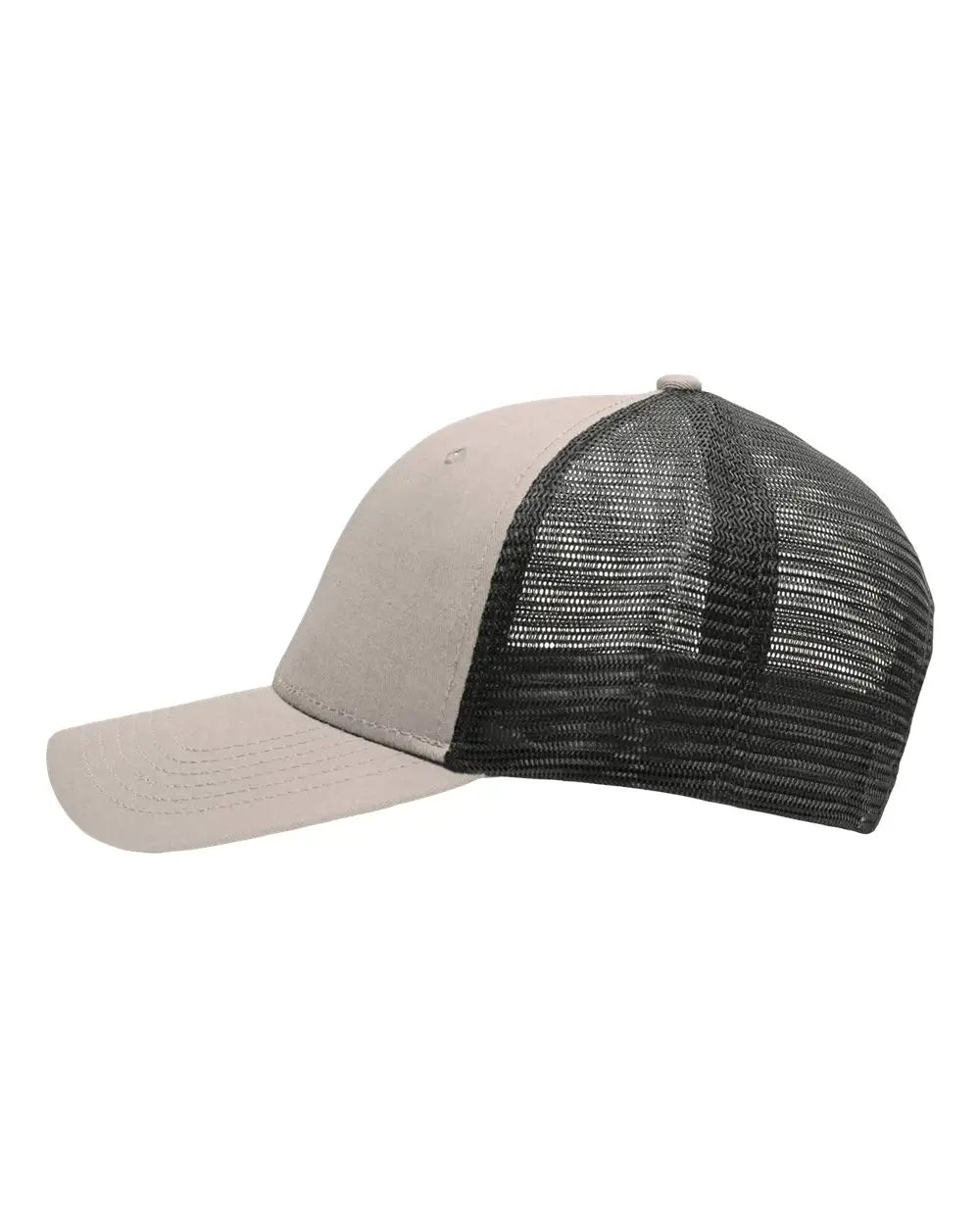 Sportsman Sp1450 Traditional Lo-pro Mesh Back Trucker Fit Cap - Chino Khaki Black - one Size Fits Most