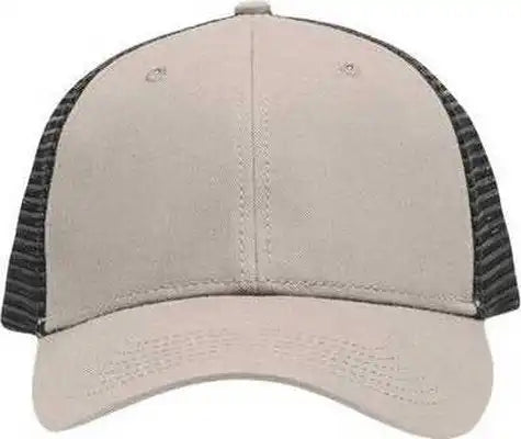 Sportsman Sp1450 Traditional Lo-pro Mesh Back Trucker Fit Cap - Khaki Black - one Size Fits Most