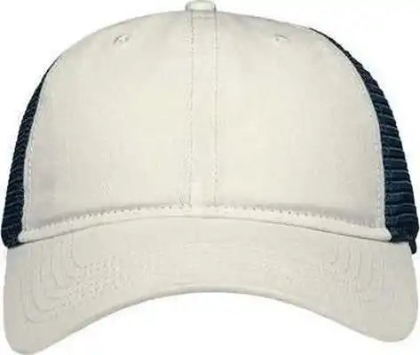 Sportsman Sp1450 Traditional Lo-pro Mesh Back Trucker Fit Cap - Stone Navy - Ivory / one Size Fits Most