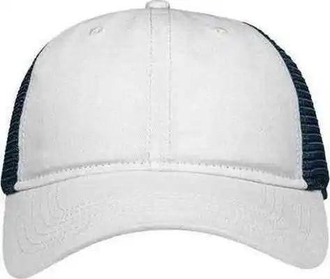 Sportsman Sp1450 Traditional Lo-pro Mesh Back Trucker Fit Cap - White Navy - one Size Fits Most