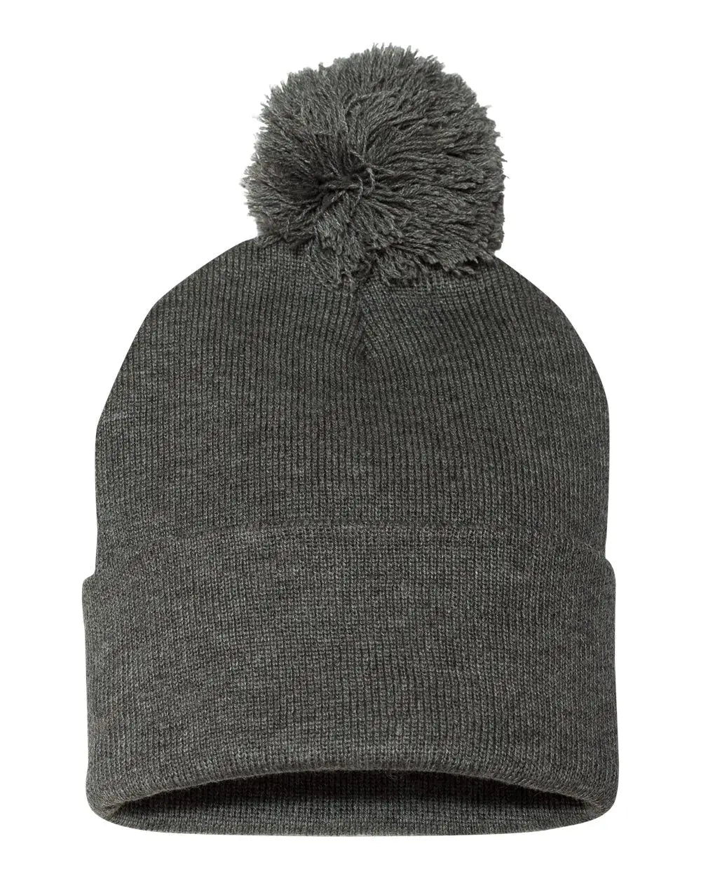 Sportsman Sp15 12’’ Pom-pom Cuffed Beanie - Dark Heather Grey - Gray / one Size Fits Most