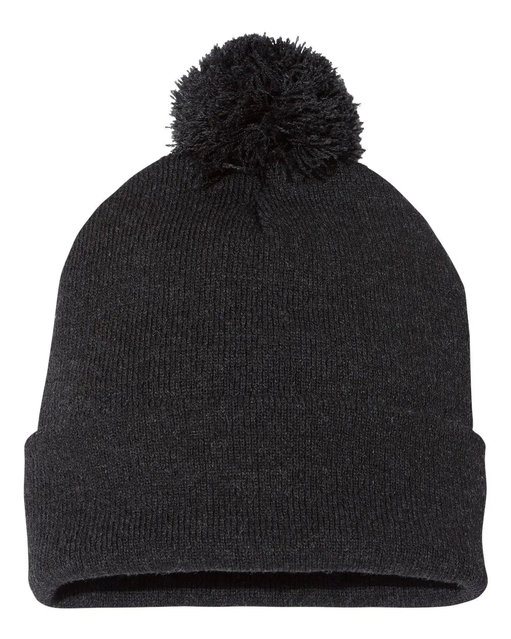 Sportsman Sp15 12’’ Pom-pom Cuffed Beanie - Heather Charcoal - Dark Gray / one Size Fits Most
