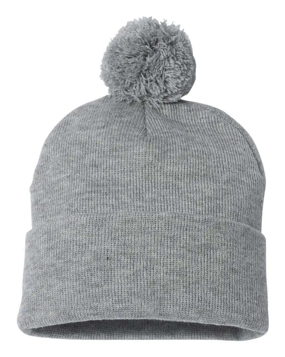 Sportsman Sp15 12’’ Pom-pom Cuffed Beanie - Light Heather Grey - Gray / one Size Fits Most