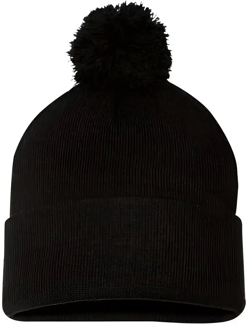 Sportsman Sp15 Pom 12’’ Knit Beanie Black / one Size Fits Most