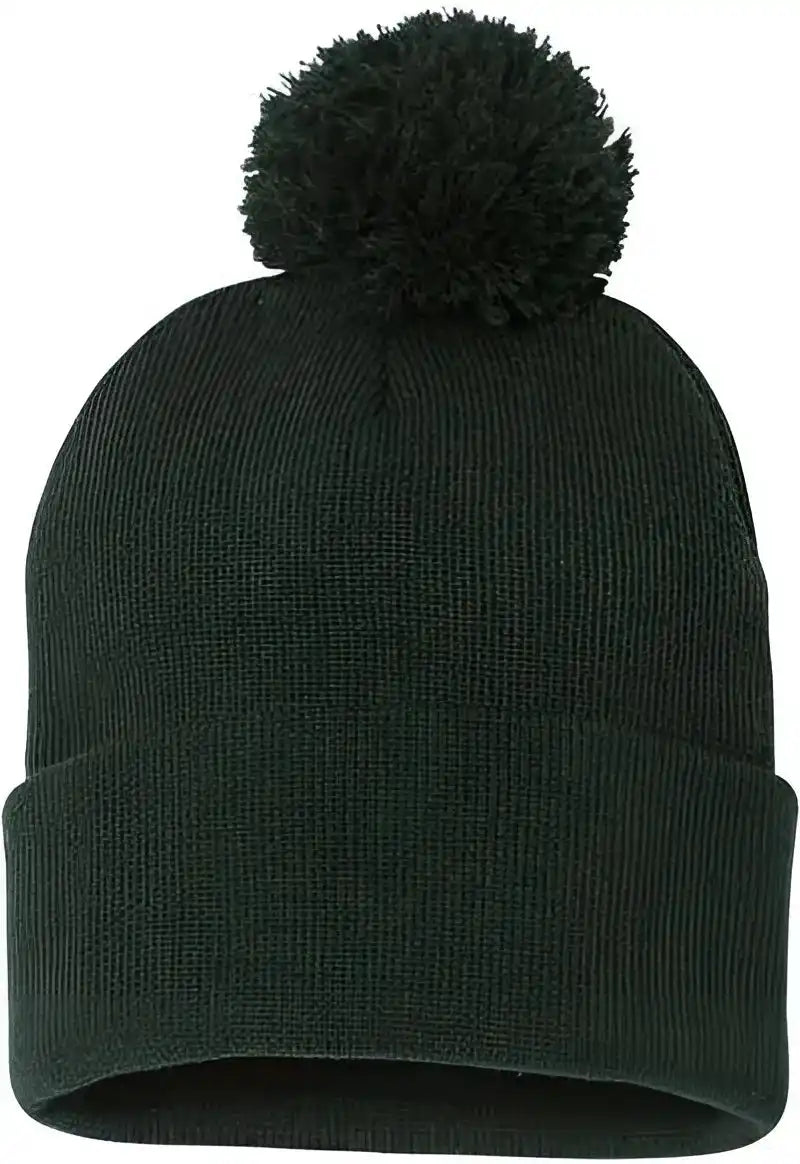 Sportsman Sp15 Pom-pom 12’’ Knit Beanie - Forest - one Size Fits Most